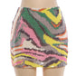 Midnight Colorful Sequin Patchwork Skirt Women Sexy Hottie Street Mini Peach Hip Clubwear Fashion Chic Skinny Outfits