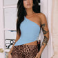 One Shoulder Backless Asymmetrical Tops Fashion Summer Tank Tops Woman Streetwear