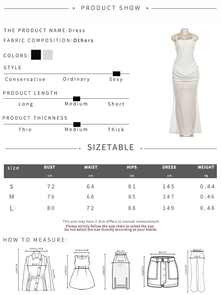 Woman Square Collar Sleeveless High Waist Sexy Backless Gown Dress Midnight Prom Party Ruched Elegant Long Bodyc