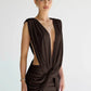 Deep V Neck Sleeveless Sexy Mini Dress Women Elegant Hollow Out Backless High Waist Ruched Skinny Club Party Dresses