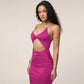 Hardwear Detail Hollow Out Backless Halter Long Dresses for Woman Clothing Sexy Black Dress Club Outfits