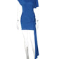 Diagonal Collar Backless Sexy Mini Dress Women Elegant One Shoulder Short Sleeve Draped Ruched Slinky Club Party Dress