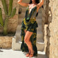 Print 2 Piece Set Backless Halter Top and Irregular High Low Skirt Co Ord Sets for Woman Beach Vacation Outfit