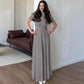 Casual Short Sleeve A-line Long Dress for Woman Elegant Knit Dresses Fall Clothes 2025 Brunch Outfits