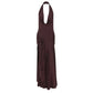 Deep V Neck Backless Split Maxi Dress Sexy Summer Brown Long Dresses Women Beach Vacation Outfits