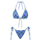 Women 2 Pieces Bikini Swimsuit Spaghetti Strap Top Tie Side Triangle G-Thong Bathing Suit Beach Holiday Swimwear
