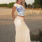 Print Beach Sexy Skirt Two Piece Sets Women Oblique Shoulder Tank Tops And Maxi Skirt Female Club 2 Piece Sets Fashion