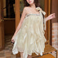 Sequin Dress Women Ruffles Tassel Glitter Sweet Birthday Beach Party Sleeveless Vacation Summer Fashion Mini Bodycon
