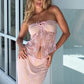 Women Sexy 2 Piece Outfits Skirt Sets Off Shoulder Strapless Sleeveless Lace See Through Tube Top Mesh Long Skirt Set