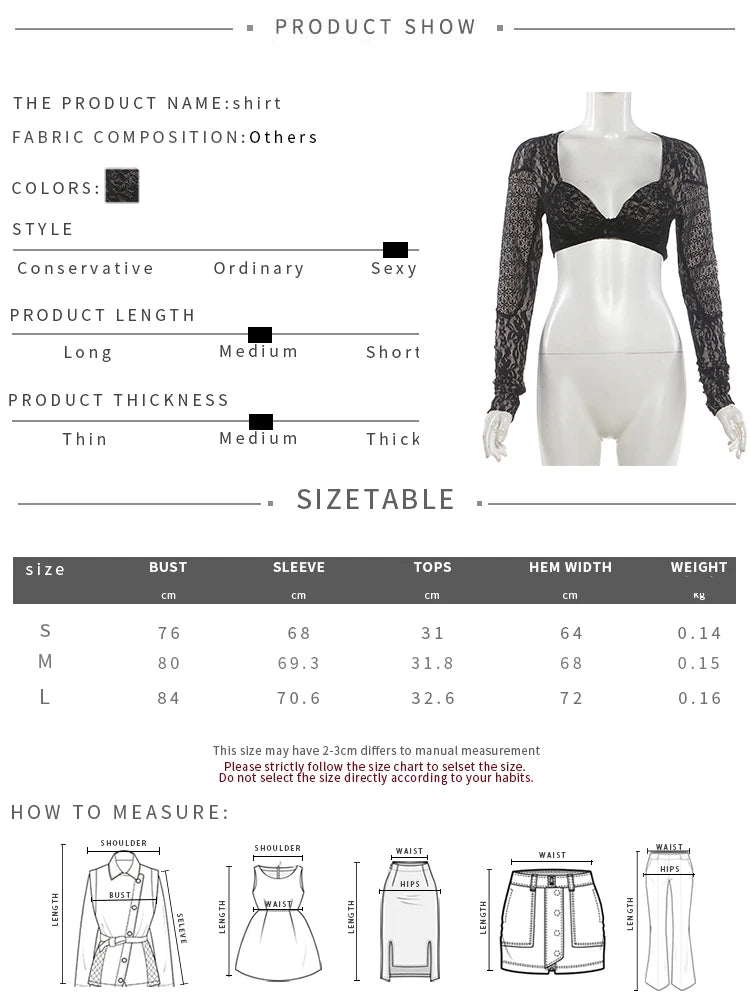 Jacquard t-Shirt Women Full Sleeve Low-Neck Skinny Sexy Midnight High Street Music Festival Hottie Party Clubwear
