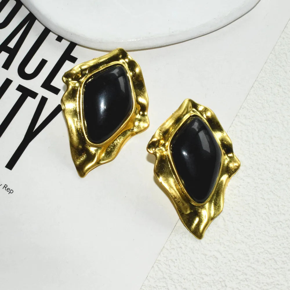 Vintage Metal Alloy With Rhinestone Big Eyes Dangle Earrings For Women Fashion Jewelry Exaggerated Lady Ears' Accessory