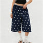 Ladies Raw Edge Bermuda Sweat Pants Elastic Drawstring Waist Loose Wide Leg Casual Knee Length Capri Jogger Trousers