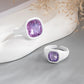 2Pcs/Set Trendy Sparkling Acrylic Rhinestone Open Ring for Women Personalized Geometric Chunky Finger Ring Jewelry Gift