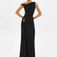 One Shoulder High Split Sexy Maxi Dress Women Elegant Sleeveless Backless Ruched Bodycon Club Party Long Dresses