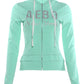 Letter Print Hooded Crop Tops Zipper Full Sleeve Drawstring Stretch Skinny Sporty Style Autumn Trend Daily Streetwear