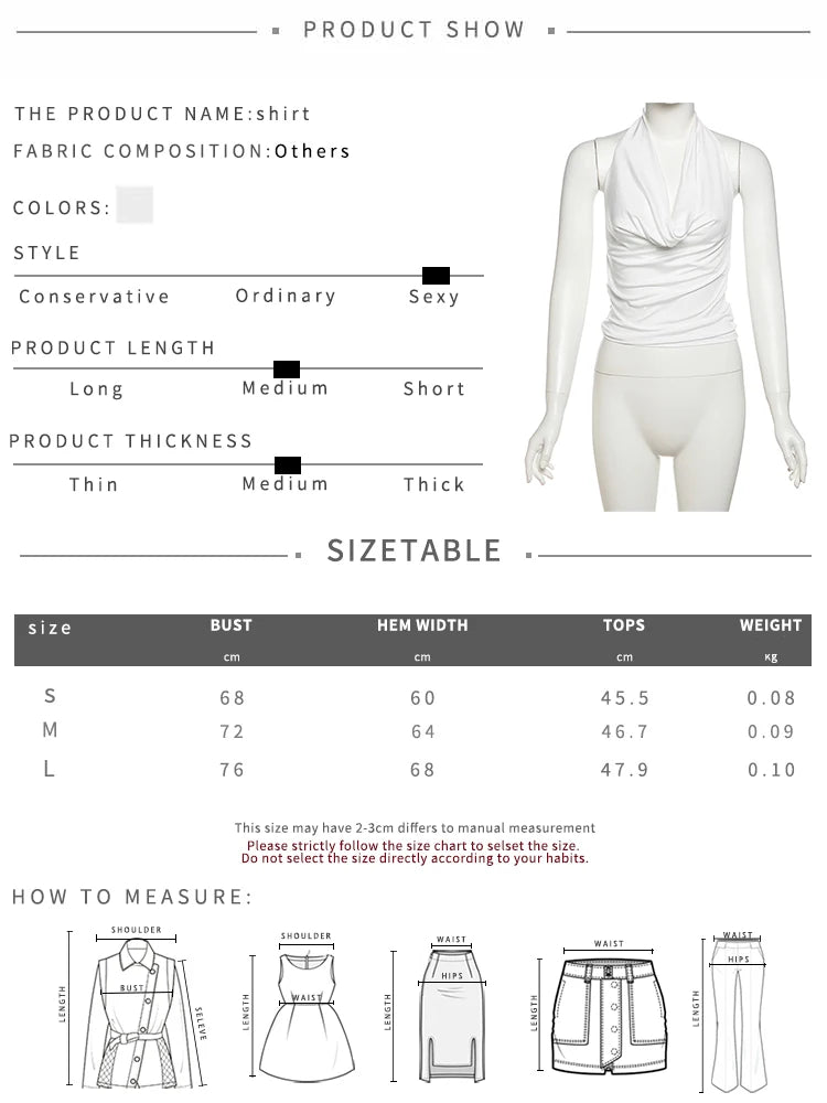 Swing Collar Tank Tops Women Backless Halter Folds Skinny Daily Simple Sexy Summer Wild Street Basic Stretch Vest