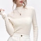 2024 Winter New Arrivals 100% wool half turtleneck solid color long sleeves sweater for women