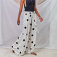 Women Polka Dot Wide Leg Pants Elastic Waist Drawstring Palazzo Pants with Pockets Casual Beach Vacation Summer Trousers