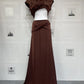 Women's Sexy Club Party Two-Piece Set Elegant Sleeveless Crop Top Maxi Skirt Matching Sets Female Ruched Two Piece Set