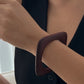 Vintage Retro Irregular Wood Bangles for Women Fashion Statement Creative Geometric Chunky Bracelets Couple Jewelry New