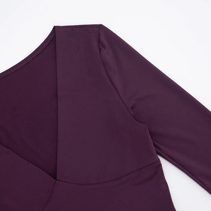 Solid Color Slim Low Cut Deep V Long Sleeve Tops for Woman Sexy Fall Clothes Basic Casual Tee Shirts Ladies