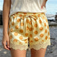 Women Satin Polka Dot Print Shorts Elastic Drawstring Waist Lace Trim Hem Loose Summer Casual Lounge Sleepwear Shorts