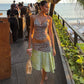 Women's Matching Sets Leopard Print Cropped Camisole Top and Irregular Skirt Two Piece Set Sexy Womens Outfit