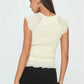 Cottage Vintage Ruffles Hem Shirt Vest Y2k Women Shirred Elastic Tank Tops Summer Sleeveless Slim Fit Crop Tops