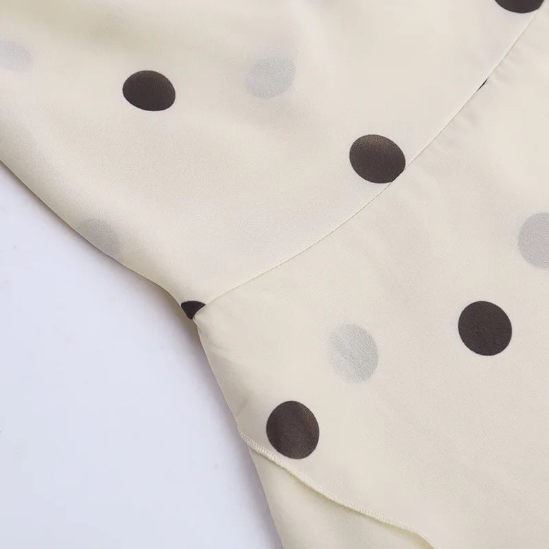 Polka Dot Print Halter Neck Open Back Mini A-line Dress French Vintage Sexy Summer Dresses 2026