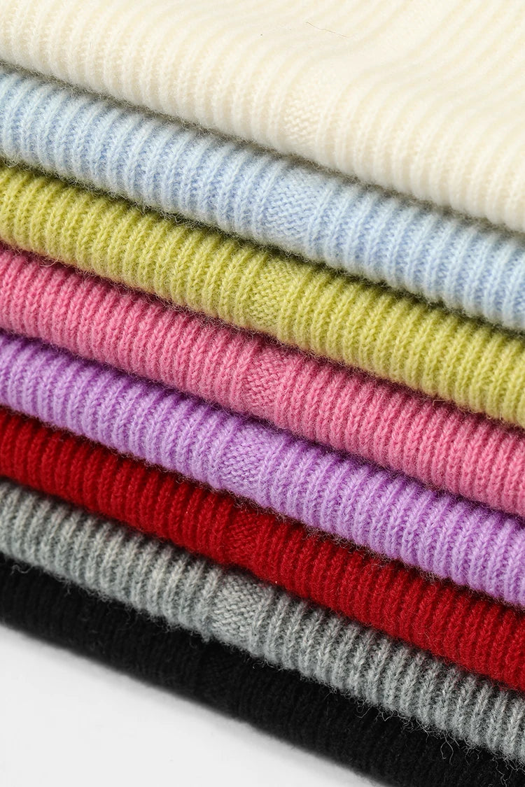 2024 Winter New Arrivals 100% wool half turtleneck solid color long sleeves sweater for women
