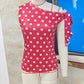 Elegant Polka Dot One Shoulder Top for Women Tie Detail Slim Fit Ruched Casual Summer Daily Wear Streetwear Party Outfit