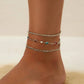 Y2K Boho Colorful Crystal Chain Anklet for Women Summer Beach Trendy Exquisite Barefoot Ankle Bracelet Leg Jewelry Gift