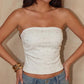 Rhinestone Paste Camisole Women Fashion Classic Square Collar Backless Stretch Skinny Trend Street Sport Tank Tops