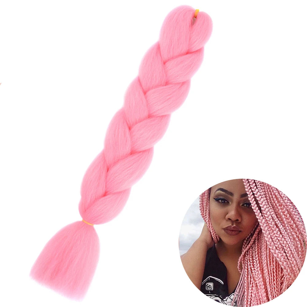 Synthetic Jumbo Braiding Hair Extension 24 Inch Heat Resistant Fiber In Bulk Ombre Jumbo Braids Hair For Black Women