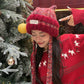 Cute Sweet Cat Ear Pom Pom Plush Warm Knit Beanie For Women