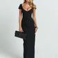 V Neck Short Sleeve Sexy Maxi Dress Women Elegant Off-shoulder Backless Back Split Bodycon Club Party Long Dress