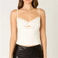 Shell Beads Embellished Cami Top Women Spaghetti Strap Cowl Neck Keyhole Cutout Slim Fit Y2K Camisole for Daily Wear