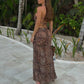 2 Piece Skirt Set for Women Lace Up Back Tank Tops Tie Up High Waist Long Skirts Outfits Fairy Vacation Cottage Dress