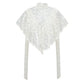 Y2K Fairy Mesh See Through Casual High Neck Looseshawls Women Floral Lace Embroidery Shawl Tops Asymmetrical Streetwear