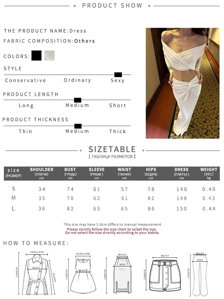 Elegant Dress Women Fashion Simple Backless Hollow Cross Slash Neck Full Sleeve Trend Sexy Party Club Long Bodycon