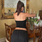 Hardwear Detail Halter Neck Open Back Tops Sexy Black White Ribbed Tight Fitted Tank Tops Clubwear Woman