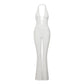 Chic Women Lace Jumpsuits Halter Neck Cross Backless Sleeveless Long Rompers Summer Slim Playsuit Clubwear ropa de mujer
