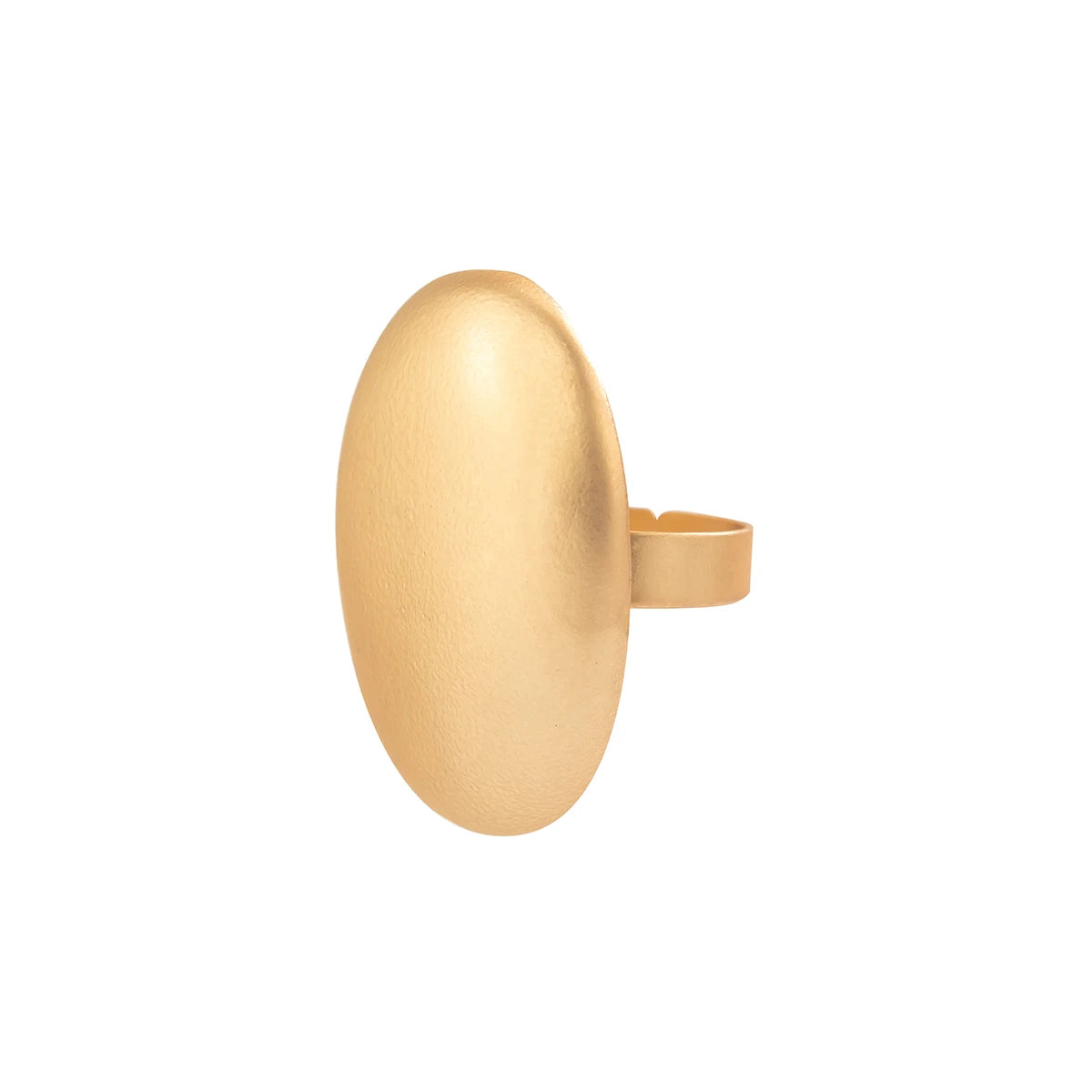 2Pcs Creative Matte Elliptical Geometric Open Ring Set for Women Punk Gold Color Adjustable Finger Ring Wed Accessories