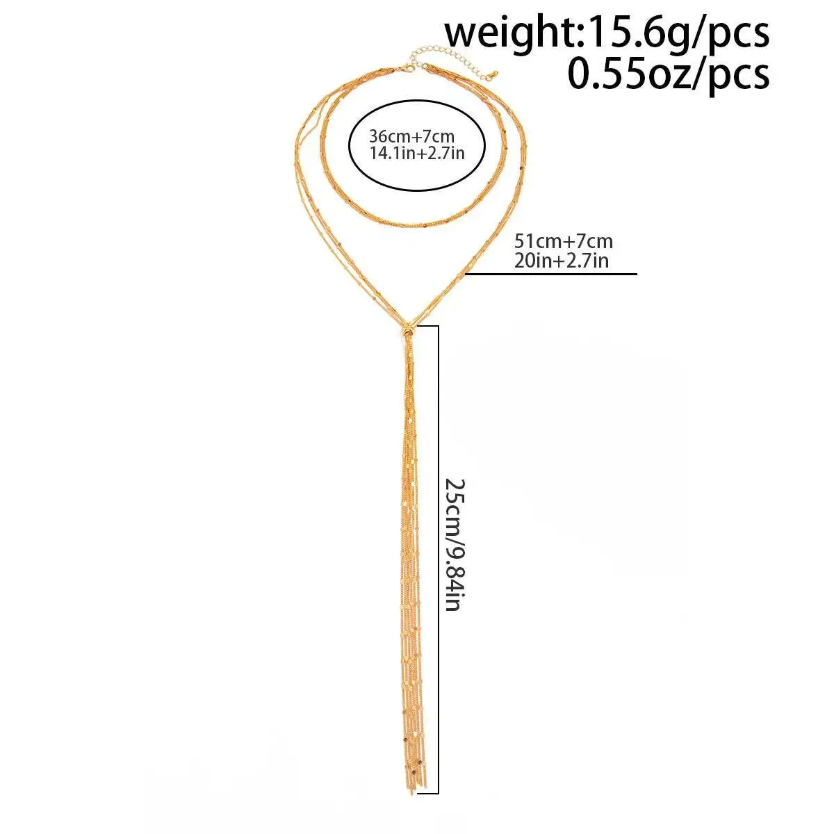 Trendy Sexy Multi-Layer Round Sequin Long Tassels Pendant Necklace Women Vintage Metal Chest Neck Chain New Jewelry