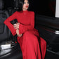 Long Sleeve Maxi Dresses for Women Elegant Red Evening Dress Ladies Party Outfits High Street Fashion 2025