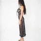 Sexy Women Sheer Lace Cami Dress Slim Flower See Through Scoop Neck Spaghetti Strap Long Dress for Party Club