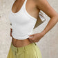 Solid Color Ribbed Knitted Tanks & Camis Low Cut Backless Halter Tops for Woman Basic Summer Crop Top