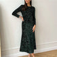Fashion Sequined Party Slim Midi Dress For Women Autumn Winter Elegant Long Sleeve Sexy Bodycon Evening Dresses