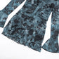 Sheer Floral Mesh Dresses for Woman Tie Up Deep V Neck Long Sleeve Ruffled Mini Dress Sexy Club Outfits