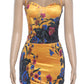 Summer Sexy Floral Print 2 Piece Set Women Trend Square Collar Tank Top+Beads Tassel Patchwork Skirt Fashion Party Suits
